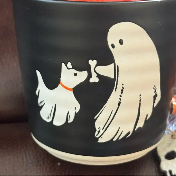Together Furever - Ghost Playing with Dog Stoneware Halloween Mug - Picture 2 of 7